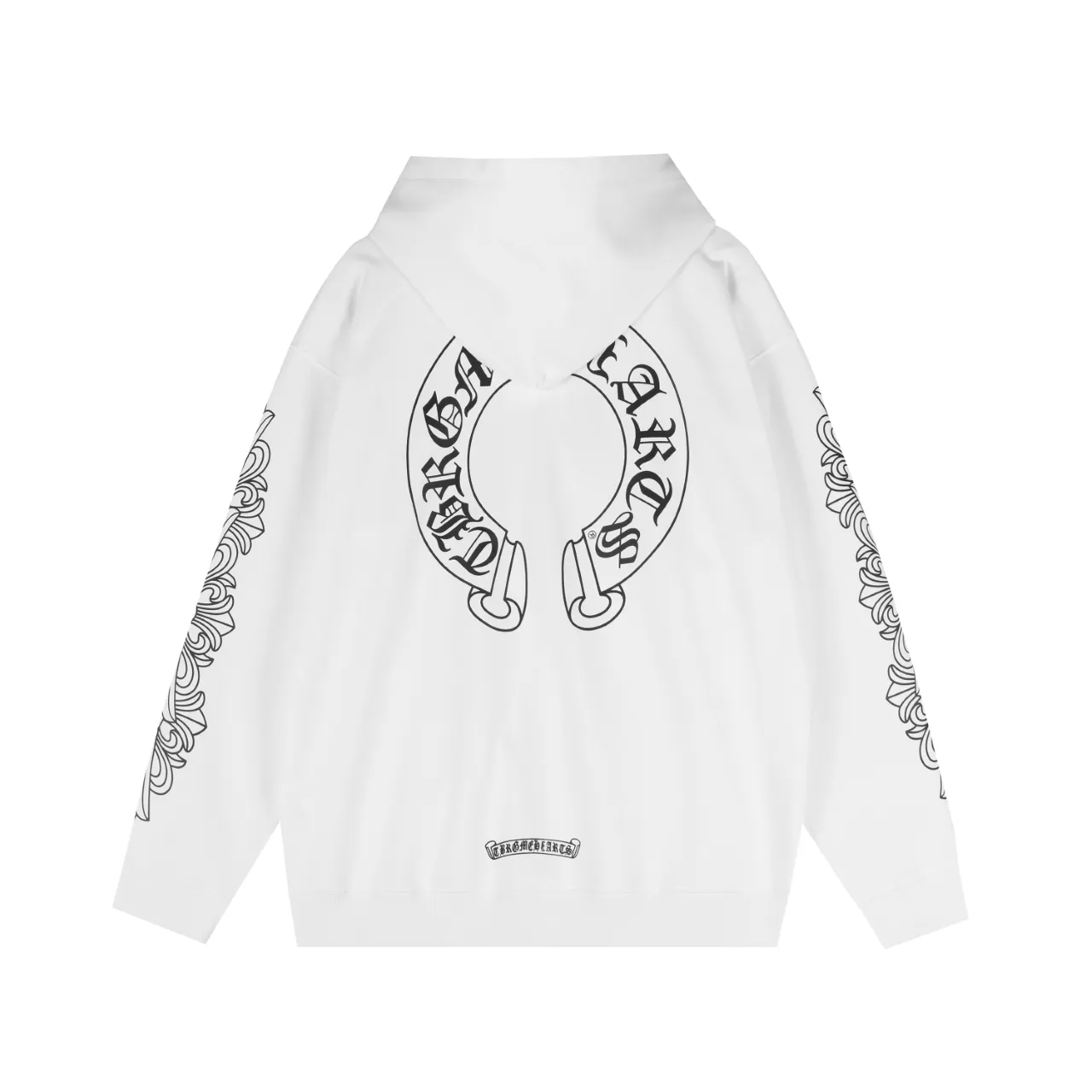 P310 Chrome Hearts Chrome Hearts Horseshoe Printed Hooded Cardigan Sweater Size: SMLXL Color: Black White